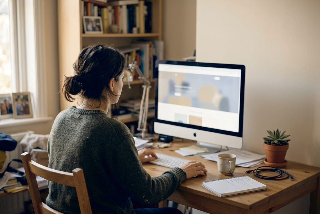 Laufende Pflege einer Website am Rechner – damit alles zuverlässig läuft.